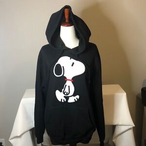 Peanuts Black Hoodie with Snoopy Design